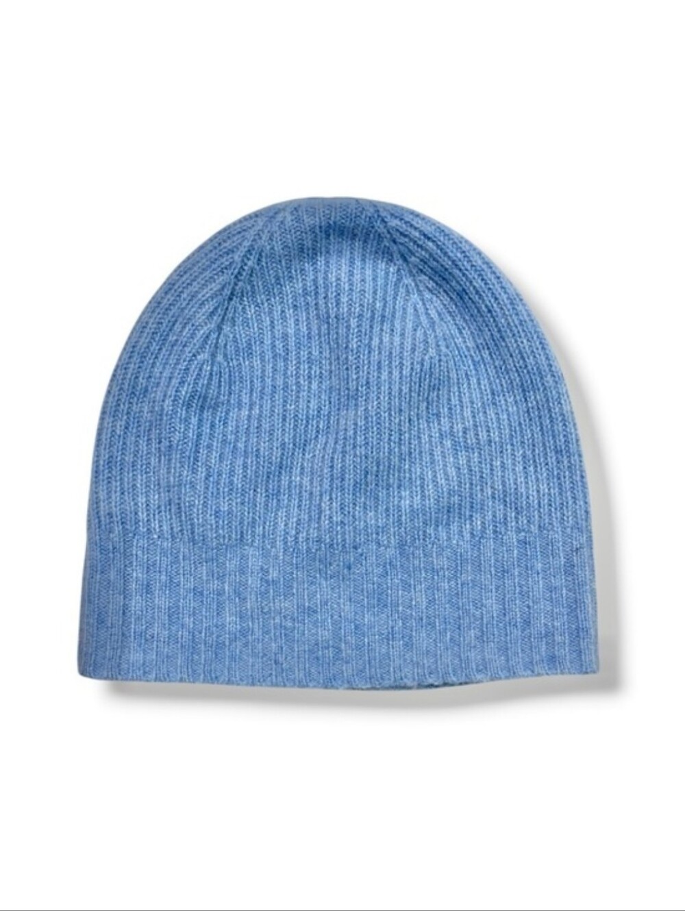 NORDSTROM Blue Ribbed Knit Cashmere Beanie One Size